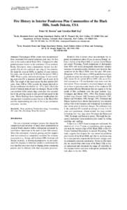 Int. J. Wildland Fire 6(3): 97-105, 1996 Ca IAWF. Printed in USA. 97  Fire History in Interior Ponderosa Pine Communities of the Black