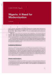 CASE STUDY: Nigeria  Nigeria: A Need for Modernization Carl Dundas