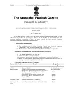 Part-III]  The Arunachal Pradesh Gazette, August 30, [removed]