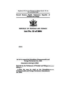 Political geography / Parliament of the United Kingdom / Official Secrets Act / Republics / Trinidad and Tobago / Sexual Offences (Amendment) Act