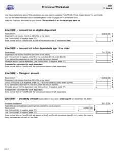 2001  Provincial Worksheet T1 General