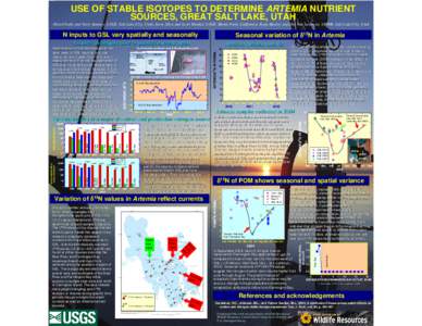 USE OF STABLE ISOTOPES TO DETERMINE ARTEMIA NUTRIENT SOURCES, GREAT SALT LAKE, UTAH David Naftz and Terry Kenney, USGS, Salt Lake City, Utah; Steve Silva and Scott Wankel, USGS, Menlo Park, California; Ryan Mosley and Ji