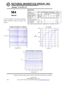 NATIONAL MAGNETICS GROUP, INC. MANUFACTURERS OF MAGNETIC AND ADVANCED MATERIALS