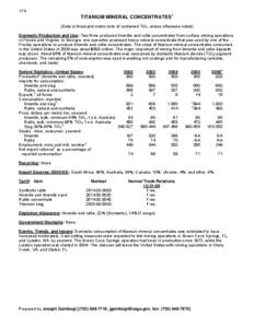 Titanium mineral concentrates