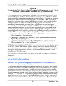 Appendix M. Chesapeake Bay Water Quality/Sediment Transport Model Management Scenario Criteria Attainment Assessment Results and[removed]d) List Assessment Results