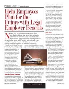 Prepaid Legal  by Marcia Bowers Help Employees Plan for the