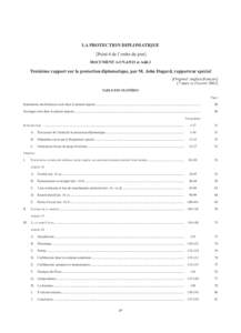 La protection diplomatique : Troisième rapport sur la protection diplomatique, par M. John Dugard, rapporteur spécial