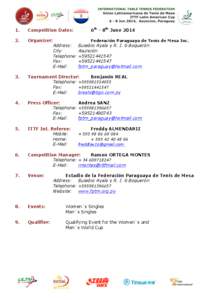 Tournament / Latin American Table Tennis Union / 30775 Lattu / Ranking