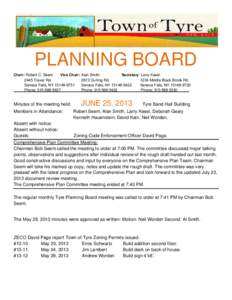 PLANNING BOARD Chair: Robert C. Seem Vice Chair: Alan Smith Secretary: Larry Kesel 2445 Traver Rd[removed]Durling Rd.