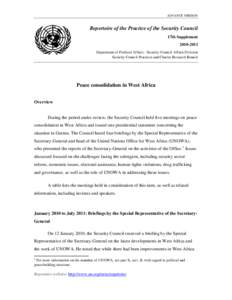 United Nations Department of Political Affairs / Peacebuilding / United Nations Security Council / Administration / United Nations Secretariat / United Nations Office for West Africa / International relations