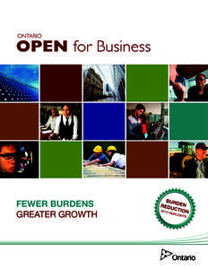 FEWER BURDENS GREATER GROWTH Table of Contents Message From The Minister ............................................................................................................. 03 Introduction ....................