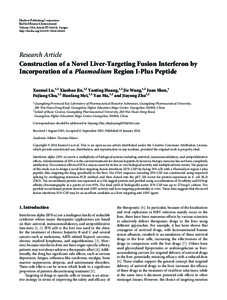 Construction of a Novel Liver-Targeting Fusion Interferon by Incorporation of a Plasmodium Region I-Plus Peptide