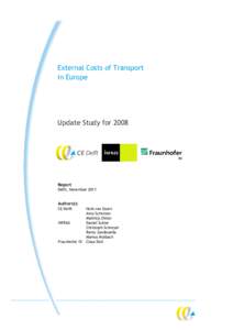 External Costs of Transport in Europe Update Study forReport