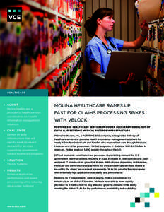HEALTH C A R E  	 Client Molina Healthcare, a provider of health services coordination and health