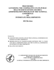 PROCEDURES GOVERNING THE COOPERATIVE STATE-PUBLIC HEALTH SERVICE/FOOD AND DRUG ADMINISTRATION PROGRAM OF THE NATIONAL CONFERENCE ON