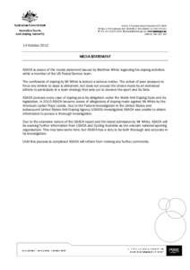 Microsoft Word - Media Statement - Matt White admission - 14 October 2012.docx