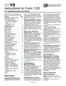 2010  Instructions for Form 1120 Department of the Treasury Internal Revenue Service