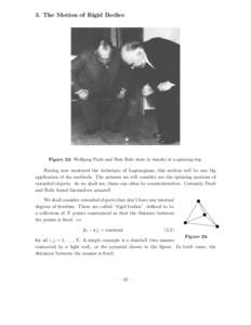 3. The Motion of Rigid Bodies  Figure 22: Wolfgang Pauli and Niels Bohr stare in wonder at a spinning top.