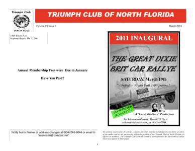 TRIUMPH CLUB OF NORTH FLORIDA Volume 23 Issue 3 MarchForest Ave.