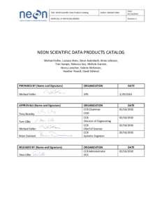 NEON Scientific Data Products Catalog
