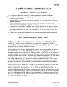 Washington State Tax Structure Study - Paper on Transparency (Hidden Taxes)
