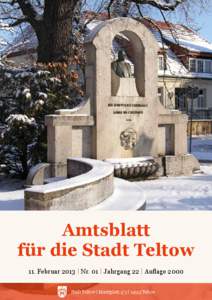 Amtsblatt für die Stadt Teltow | Nr. 01 | 11. Februar[removed]Amtsblatt