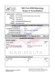 Accreditation Scope Draft