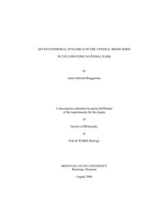 SPATIO-TEMPORAL DYNAMICS OF THE CENTRAL BISON HERD IN YELLOWSTONE NATIONAL PARK by Jason Edward Bruggeman