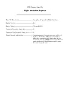 ASRS Database Report Set - Cabin Attendant Reports