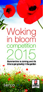 Woking in bloom competition 2015 Summertime is coming and it’s