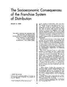 The Socioeconomic Consequences of the Franchise System of Distribution systems of distribution must have both ALL