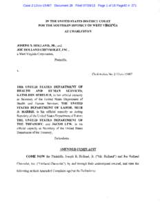 Case 2:13-cv[removed]Document 28 Filed[removed]Page 1 of 16 PageID #: 271  IN THE UNITED STATES DISTRICT COURT FOR THE SOUTHERN DISTRICT OF WEST VIRGINIA AT CHARLESTON