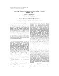 Transactions of the American Fisheries Society 130:981–987, 2001 � Copyright by the American Fisheries Society 2001 Spawning Migration of Lacustrine-Adﬂuvial Bull Trout in a  Natural Area