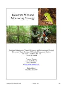 Delaware Wetland Monitoring Strategy