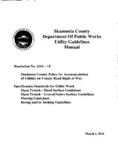 Skamania County   Department Of Public Works Utility Guidelines