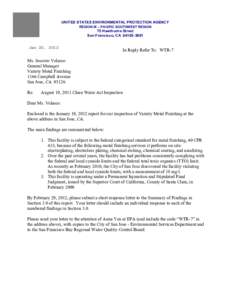 -1UNITED STATES ENVIRONMENTAL PROTECTION AGENCY REGION IX – PACIFIC SOUTHWEST REGION 75 Hawthorne Street San Francisco, CA[removed]