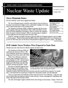 Yucca Mountain nuclear waste repository / Amargosa Desert / Yucca / Radioactive waste / Nevada National Security Site / City / Yucca Mountain Johnny / Nuclear Waste Policy Act / Nevada / Environment of Nevada / Subterranea