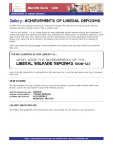 Achievements of liberal reforms  Gallery: achievements of liberal reforms