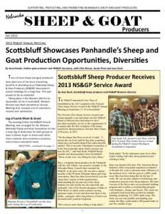 SUPPORTING, PROTECTING, AND PROMOTING NEBRASKA’S SHEEP AND GOAT PRODUCERS  Nebraska SHEEP & GOAT Producers