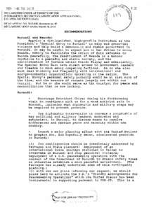 Recommendation  [Re. Burundi and Rwanda], February 1, 1996