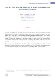 II  Impact of hedonic price measurement on productivity The Role of Hedonic Methods in Measuring Real GDP in the United States