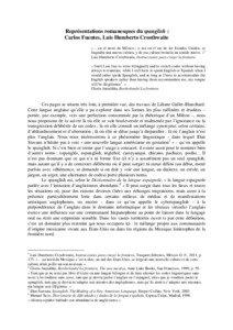 Représentations romanesques du spanglish : Carlos Fuentes, Luis Humberto Crosthwaite « …en el norte de México ; o sea en el sur de los Estados Unidos, se