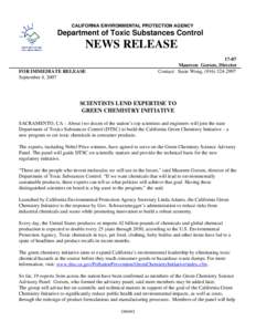 CALIFORNIA ENVIRONMENTAL PROTECTION AGENCY  Department of Toxic Substances Control NEWS RELEASE 17-07