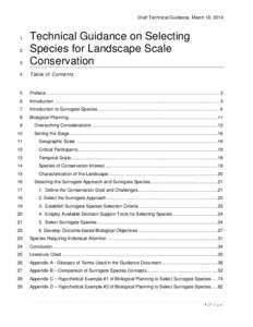 Draft Technical Guidance, March 18, [removed]Technical Guidance on Selecting Species for Landscape Scale