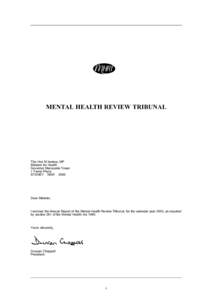 Government / Mental Health Review Tribunal of New South Wales / Mental Health Review Tribunal / Mental health / Health