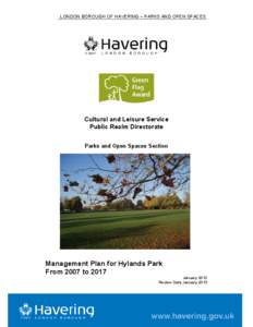 LONDON BOROUGH OF HAVERING – PARKS AND OPEN SPACES  Cultural and Leisure Service
