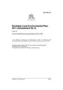 2013 No 513  New South Wales Rockdale Local Environmental Plan[removed]Amendment No 4)