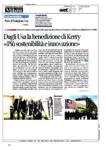 Corriere della sera-ed. Milano_ Dagli Usa la benedizione dei Kerry _più_ sostenibilità e innovazione_17[removed]