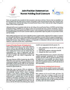 Joint Position Statement on Dual LPN_RN Licensure 2011.indd