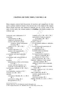 CHAPTER AND TOPIC INDEX, VOLUMES 1–80  MA oxidation of, 6, 5; 39, 3; 53, 1; 74, 2 replacement of hydroxy group by